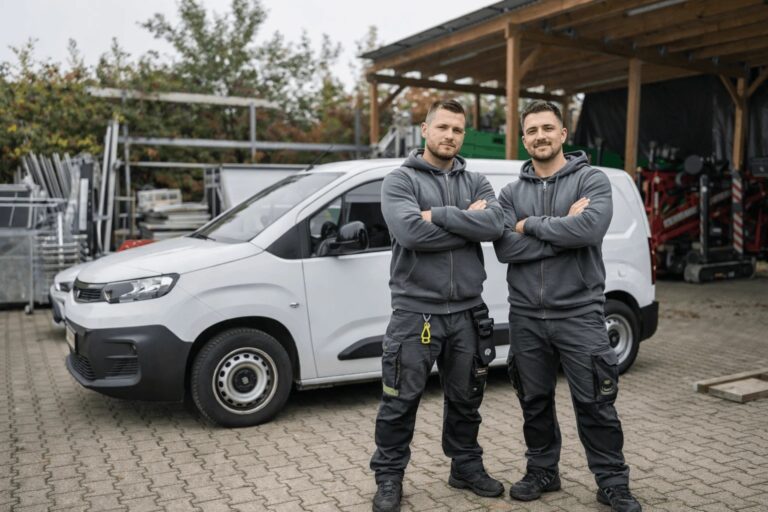 Schädlingsbekämpfer in Möglingen vor dem Einsatzfahrzeug